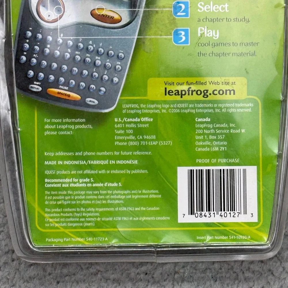 NIP LeapFrog iQuest 4.0 Set of 3 Math‎ Science Social Studies Grade 5 Cartridges